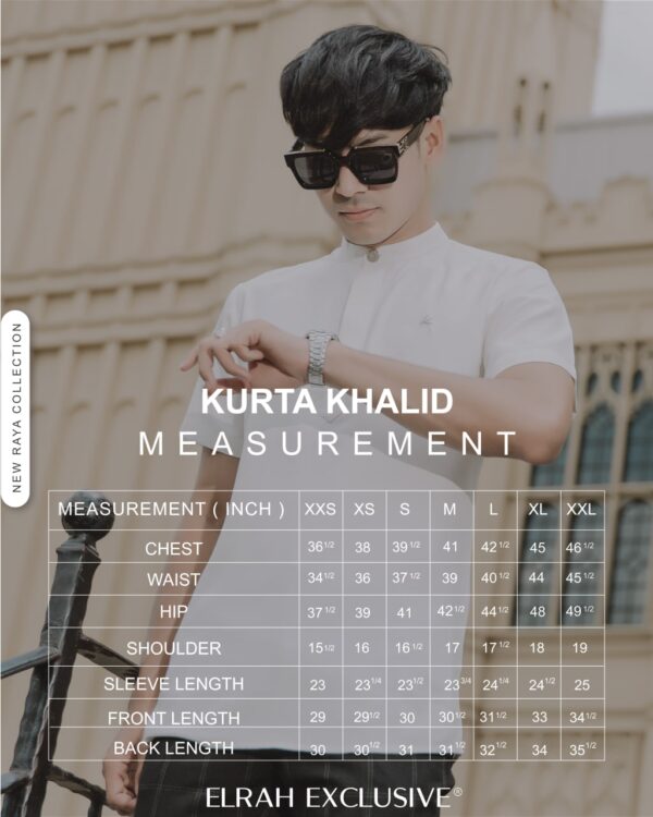 Sizing Chart Kurta Khalid