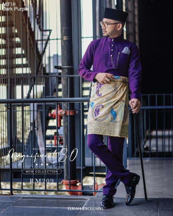 Baju Melayu Dark Purple