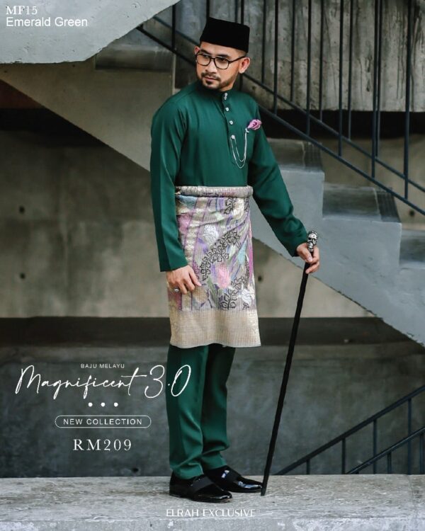 Baju Melayu Magnificent 3.0 – Emerald Green